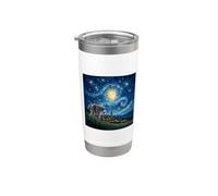 Jimothy Raccoon Starry Night Van Gogh Art Seattle Meme Vaso térmico de acero inoxidable de doble pared