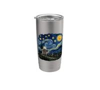Jimothy Raccoon Starry Night Van Gogh Art Seattle Meme Vaso térmico de acero inoxidable de doble pared