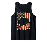 Jimothy The Raccoon Silhouette Bandera de Estados Unidos Retro Camiseta sin Mangas