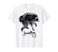 Jimothy The Seattle Raccoon Camiseta gráfica económica, Hombre, Blanco, L