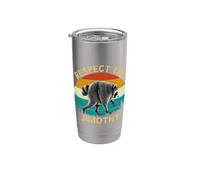 Jimothy Vintage Retro Style Raccoon Respect The Jimothy Vaso térmico de acero inoxidable de doble pared