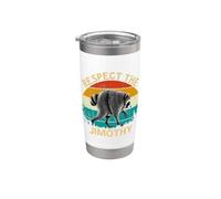Jimothy Vintage Retro Style Raccoon Respect The Jimothy Vaso térmico de acero inoxidable de doble pared