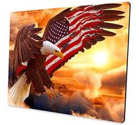 JIMOWANG American Flag Eagle Anti-Slip Gaming Mouse Pad Smooth Surface Mousepad Rubber Mouse Pads 9.5 X 7.9 Pulgadas