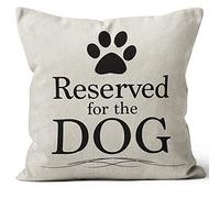 JIMOWANG Reserved for The Dog Throw Pillow Case Modern Cushion Cover Square Fundas Cojines Fundas Almohada Decoration for Sofa Bed Chair Car 45.5 X 45.5