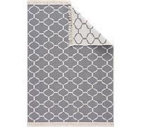 Fashion4Home Alfombra de pasillo - Tepiche para salón, dormitorio, cocina, habitación de los niños, baño - Alfombras bohemias - gris claro y blanco, tamaño: 80 x 150 cm