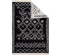 Jimri Fashion4Home Alfombra de Pasillo Tepiche para salón, Dormitorio, Cocina, habitación de los niños, Cuarto de baño, Alfombra Boho Kelim Alfombra de Pasillo Alfombra de Pasillo en Blanco y Negro,