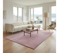 Jimri Alfombra mullida de pelo corto de alta calidad para el hogar, oficina, cocina, entrada, pasillo, salón, lavable a máquina, antideslizante, lavable, 80 x 150 cm, color rosa