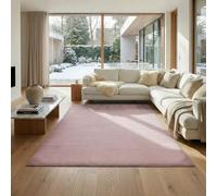Jimri Alfombra mullida de Pelo Corto de para el hogar, Oficina, Cocina, Entrada, Pasillo, Sala de Estar, Lavable a máquina, Antideslizante, Lavable - Rosa, 200 x 280 cm