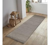 Jimri Alfombra mullida de Pelo Corto de para el hogar, Oficina, Cocina, Entrada, Pasillo, Sala de Estar, Lavable a máquina, Antideslizante, Lavable - Marrón, 80 x 250 cm