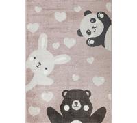 Jimri Alfombra para habitación Infantil, Alfombra para habitación Infantil, Alfombra Infantil, Alfombra Infantil, niña, Oso, Conejo, Panda, corazón, Rosa Claro, tamaño: 80 x 150 cm