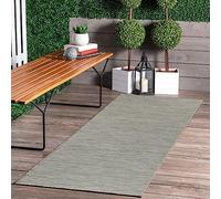 Jimri Alfombra para Interior y Exterior, Resistente a la Intemperie, para balcón, terraza, jardín, salón, Cocina, Resistente, Resistente a los Rayos UV y al Agua, tamaño 60 x 180 cm, Color Plateado