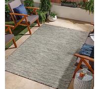 Jimri Alfombra para Interior y Exterior, Resistente a la Intemperie, para balcón, terraza, jardín, salón, Cocina, Resistente, Resistente a los Rayos UV y al Agua, tamaño 140 x 200 cm, Color Plateado