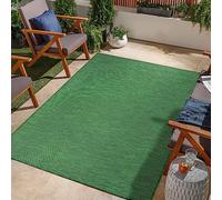 Jimri Alfombra para Interior y Exterior, Resistente a la Intemperie, para balcón, terraza, jardín, salón, Cocina, Resistente, Resistente a los Rayos UV y al Agua, tamaño 160 x 220 cm, Color Verde