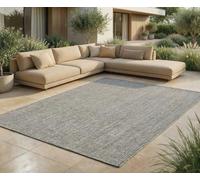 Jimri Alfombra para Interior y Exterior, Resistente a la Intemperie, para balcón, terraza, jardín, salón, Cocina, Resistente, Resistente a los Rayos UV y al Agua, tamaño 80 x 150 cm, Color Plateado
