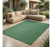 Jimri Alfombra para Interior y Exterior, Resistente a la Intemperie, para balcón, terraza, jardín, salón, Cocina, Resistente, Resistente a los Rayos UV y al Agua, tamaño 80 x 150 cm, Color Verde