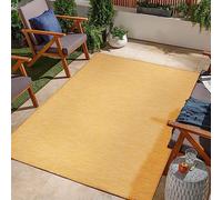Jimri Alfombra para Interiores y Exteriores, Resistente a la Intemperie, para balcón, terraza, jardín, salón, Cocina, Resistente, Resistente a los Rayos UV y al Agua, tamaño 80 x 150 cm, Amarillo
