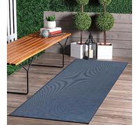 Jimri Alfombra para Interiores y Exteriores, Resistente a la Intemperie, para balcón, terraza, jardín, salón, Cocina, Resistente, Resistente a los Rayos UV y al Agua, tamaño 80 x 250 cm, Color Azul