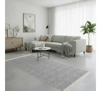 Jimri Fashion4Home Alfombra de Pasillo - Tepiche para salón, Dormitorio, Cocina, habitación de los niños, Cuarto de baño, Alfombra Boho Kelim - Alfombra de Pasillo - Gris Claro - Tamaño: 80 x 150 cm