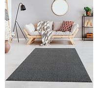 Jimri Fashion4Home Alfombra de Pelo Corto Liso para salón, habitación de los niños, Dormitorio, Estudio, Oficina, Pasillo y Cocina, Color Gris, tamaño: 160 x 230 cm