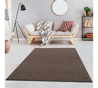 Jimri Fashion4Home Alfombra de Pelo Corto Liso para salón, habitación de los niños, Dormitorio, Estudio, Oficina, Pasillo y Cocina, Color marrón/Topo Tamaño: 140 x 200 cm