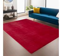 Jimri Fashion4Home Alfombra de salón - Alfombra monocromática para habitación de los niños, Dormitorio, Estudio, Oficina, Pasillo y Cocina, Alfombra de Pelo Corto, Color Rojo, tamaño: 140 x 200 cm