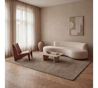Jimri Fashion4Home Alfombra Lisa Monocolor para Salón, Dormitorio, Estudio, Despacho, Pasillo y Cocina - Pelo Corto Beige, 240x340 cm