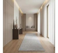 Jimri Fashion4Home Alfombra Lisa Monocolor para Salón, Dormitorio, Estudio, Despacho, Pasillo y Cocina - Pelo Corto Plateado, 160x230 cm