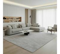 Jimri Fashion4Home Alfombra Lisa Monocolor para Salón, Dormitorio, Estudio, Despacho, Pasillo y Cocina - Pelo Corto Plateado, 200x290 cm