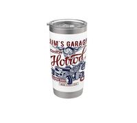 Jim's Garage Custom Hotrod Classic Rides Diseño envejecido Vaso térmico de acero inoxidable de doble pared