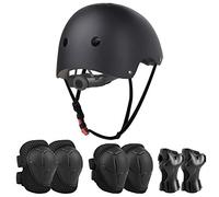 JIM'S STORE Casco y Protecciones Ajustable Infantiles Set Rodilleras Coderas para Bicicleta Scooter Ciclismo Rodillo Patinaje