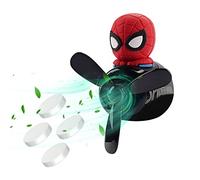 Jimtyee Ambientador para coche, diseño de héroe de dibujos animados, difusor de coche, hélice giratoria, ventilador de salida de aire para automóvil, decoración creativa de perfume para coche