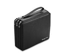 JIN CAN - Estuche para lápices de colores, 120 ranuras, piel sintética, 3 compartimentos de gran capacidad (lápices no incluidos)