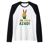 Jin Jiyan Azadi Mujeres Libertad Vida Mujeres Kurdas Lema Camiseta Manga Raglan