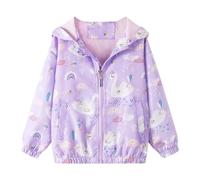JinBei Chaqueta para Niñas con Capucha Morado Cazadora Casual Primavera y Otoño Abrigo Chica Manga Larga Cremallera Cortavientos a Prueba de Viento Protección Solar 2-3 Años