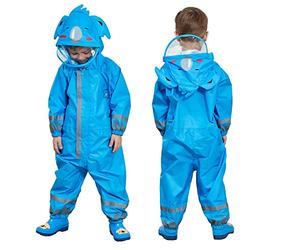 JinBei Chubasqueros Niños Impermeable Chaquetas Lluvia Azul Koala Infantil Traje de Lluvia Capucha Mono Grande Poncho Pantalon Escuela Impermeables Transpirable Reflectante Capa Ropa 7-10 Años
