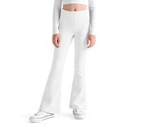 JinBei Leggings Acampanados Niñas Cintura Alta Forro Cepillado, 5-14 Años | Elásticos Pantalones Campana, Mallas Largos Bootcut Legging, Suaves, Cómodos, Color Sólido, para Escuela, Baile, Casual