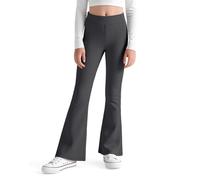JinBei Leggings Acampanados Niñas Cintura Alta Forro Cepillado, 5-14 Años | Elásticos Pantalones Campana, Mallas Largos Bootcut Legging, Suaves, Cómodos, Color Sólido, para Escuela, Baile, Casual