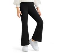 JinBei Leggings Acampanados Niñas Cintura Alta Pantalones Campana Infantiles Elásticos Mallas Largos Bootcut Legging con Forro Niña Cómodos Ropa Negro para Deportes Baile Casual, 11-12 Años