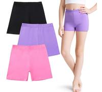 JinBei Pantalones Cortos Niñas Verano Algodón Mallas Shorts Niños Leggings De Ciclismo Cintura Elástica Transpirables Culotte Deportivos Ropa Pijama Pack de 3 Pantalon, 5-6 Años