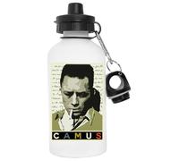 Jinbetee Albert Camus Botella De Agua Blanca Frasco De Acero Inoxidable Reutilizable