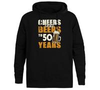 Jinbetee Cheers and Beers To 50 Years Sudadera con Capucha Gris Unisex Grey Hooded Jumper Unisex Hoodie