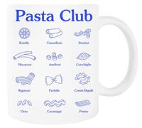 Jinbetee Club De La Pasta - Variedades De Pasta Taza blanca Taza de cerámica para beber White Mug Ceraminc Drinking Cup