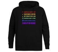 Jinbetee Earth Is Not Flat Vaccines Work Jersey con Capucha Negro Sudadera con Capucha Unisex