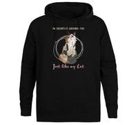 Jinbetee I’M Judging You - Calico Maine Coon Sudadera con Capucha Gris Unisex Grey Hooded Jumper Unisex Hoodie
