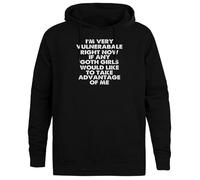 Jinbetee Im Very Vulnerable Right Now Funny Jersey con Capucha Negro Sudadera con Capucha Unisex