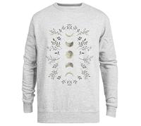 Jinbetee Jardín Iluminado por la Luna Verde Oliva Sudadera Gris Unisex con Cuello Redondo Grey Crewneck Unisex Jumper