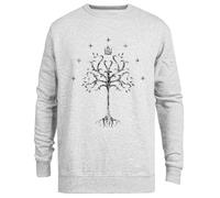Jinbetee La Cresta del Árbol Blanco Jersey Gris Cuello Redondo Unisex Grey Crewneck Unisex Jumper
