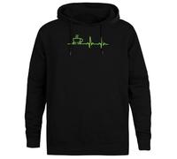 Jinbetee Latido de Corazón Café de la Mañana EKG Sudadera con Capucha Gris Unisex Grey Hooded Jumper Unisex Hoodie