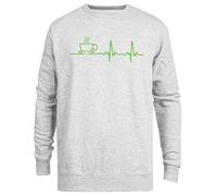 Jinbetee Latido de Corazón Café de la Mañana EKG Sudadera Gris Unisex con Cuello Redondo Grey Crewneck Unisex Jumper