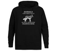 Jinbetee Los Animales No Tienen Voz con Capucha Negro Sudadera con Capucha Unisex Black Hooded Jumper Unisex Hoodie